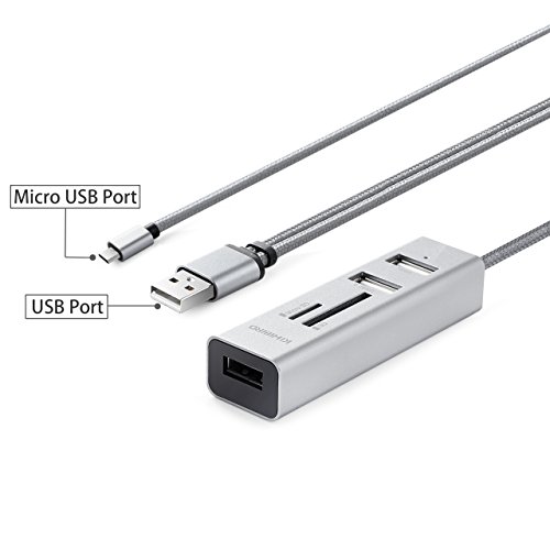KiWiBiRD 3-Port USB / Micro USB OTG HUB mit SD / Micro SD High Speed Kartenleser Kompatibel mit Windows PC, MacBook und OTG-fähigen Android Geräten - 2