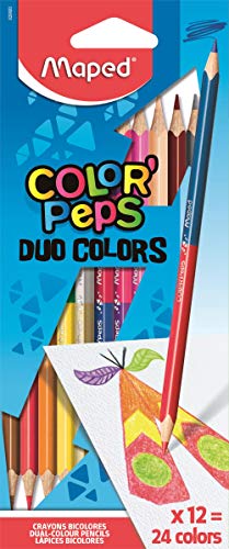 Helix Maped Duo - Lapiceros de colores de doble punta (12 unidades)