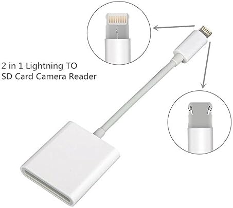 WECODO Lightning to SD Card Camera Reader for iphone/iPad, 2 IN 1 Micro USB and Lightning Connector SD Card Camera Reader for iPhone5/5s/5c/6/6s/6 Plus/7/7 Plus/iPad Mini/Air and Android Phone/Tablet