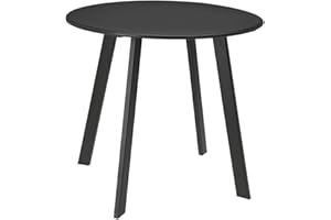 Carousel Home 50cm Grey Metal Outdoor Coffee Table Garden Side Table | Patio Table Metal Garden Table Outdoor Side Table | Round Garden Table Garden Coffee Table