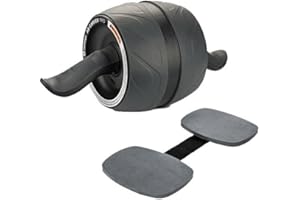 Harbinger AB Carver Pro avec genouillères, roue d'exercice pour abdominaux, équipement de fitness pour salle de sport à domicile, noir