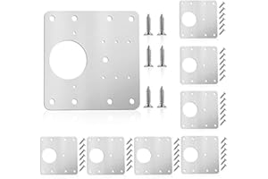 Herbst 8 placas de reparación de bisagras, juego de reparación de bisagras de acero inoxidable con tornillos de fijación para muebles de madera, cocina, armario, muebles (8 unidades)