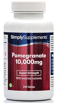 Granada 10000mg - ¡Bote para 4 meses! - Apto para veganos - 240 Comprimidos - SimplySupplements