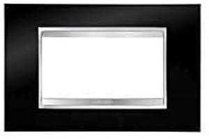 GEWISS - GW16204TN - Placca Lux - In Tecnopolimero - 4 Posti - Nero Toner - Serie Chorus