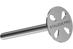 STALEKS PRO Disco base in acciaio per pedicure e 5 dischi grana 180 (Diametro 10 mm) PDSET-10