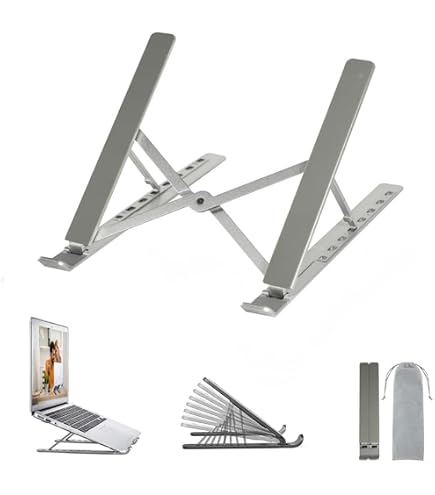 POWERSUP Laptop-Ständer Aus Aluminium – Verstellbar, Zusammenklappbar, Für 10-16 Zoll Laptops