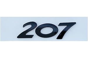 NIBOTT 3D ABS Chrome Noir Coffre De Voiture Badge Decal Fit for Peugeot 206 207 301 307 308 408 508 Logo Emblème Lettres Numéro Autocollant Accessoires (Color : Black 207)