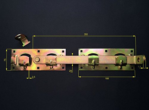 Doppeltorüberwurf, Schlagladenüberwurf, Torverschluss, 430 mm, verzinkt - 2