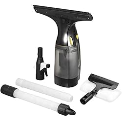 URCERI Nettoyeur de Vitres Electriques 180ml, Aspirateur de Vitres Rechargeable 2000mAh, Tige d'Extension 61cm et LED, Nettoyant pour Vitres sans Fil Professionnel pour Vitre, Miroir, Sol et Carreaux