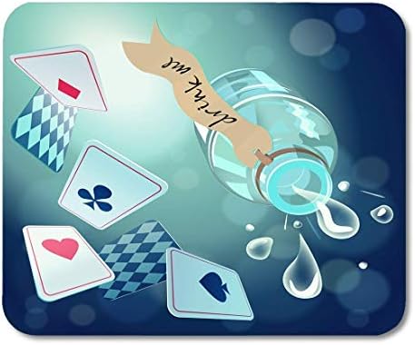 Mouse Pads Abstract White Alice Playing and Poison Falling Down The Rabbit Hole Wonderland Book Mouse Pad
