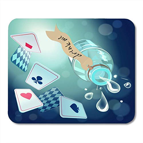 Mouse Pads Abstract White Alice Playing and Poison Falling Down The Rabbit Hole Wonderland Book Mouse Pad