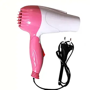 Arzet Professional Dryer NV-1290 Hair Dryer With 2 Speed Control For WOMEN and MEN, Electric Foldable Hair Dryer 1000 Watts (Pink and White)