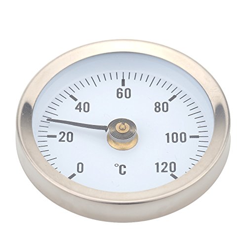 KKmoon 0-120 ° Bimetall Edelstahl Oberfläche Rohr Thermometer Clip on Temperaturanzeige mit Feder - 2
