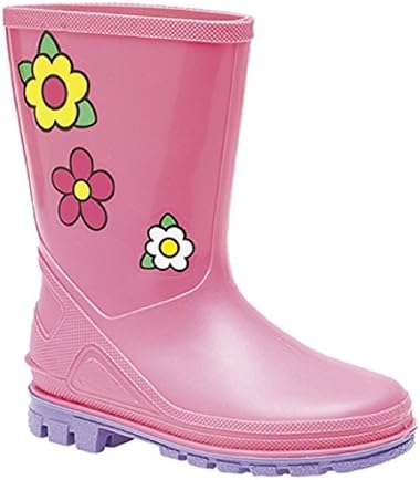 Girls Childrens Kids Infants Pink Wellington Wellies Boots Size UK 3 - 10 (9)