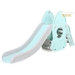 Baby Vivo Toboggan Enfant Aire de jeux Jeu d'Extérieur et à l'Intérieur pour Enfants Jardin en Turquoise / Gris