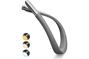 ENCLIZE LED-Leselampe für den Hals, Buchleuchte zum Lesen im Bett, 3 Helligkeitsstufen einstellbar, leichtes, komfortables Design, Hände frei, langlebig, perfekt zum Basteln, Stricken, Camping, Grau Raumgrau