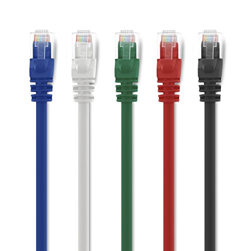 5-Mehrfarbig 0,3m Meters CAT6 Ethernet Gigabit Lan Netzwerkkabel RJ45, Gearit CAT 6 UTP 10/100/1000Mbit/s /Switch/Router/Modem/Patchpannel/Access Point/Patchfelder (Schwarz, Blau, Weiß , Grün, Rot)