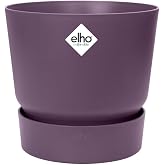 Elho Greenville Round 20cm Maceta - Vintage Circuela | &empty; 19.5 x 18.4 cm | Platillo integrado | Macetero por Exterior | Pl&aacute;sti