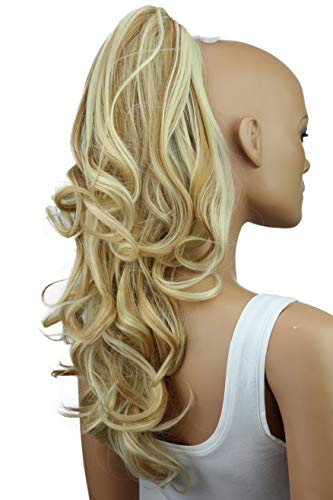 PRETTYSHOP Voluminosa corrugado peluca peluca trenza cola de caballo Cola de caballo fibra sintética 60cm mezcla rubia H32a