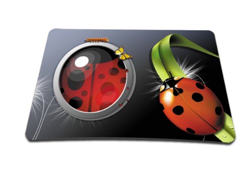 Preisvergleich Produktbild Luxburg® Design Mousepad Mausunterlage Mauspad, Motiv: Marienkäfer, Raupe und Schmetterling