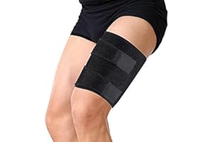 QCHOMEE Manchon Jambière de Compression Cuisse Médicale Soutien Cuisse en Néoprène Sport Support pour Ischio-jambiers Réglable Réhabilitation Blessures pour GYM Course Fitness Football Badminton Basketball