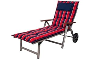 Kettler Polen KETTtex 0851 Auflage Rollliegen Rom rot-blau kariert Sitzpolster 195x60x9 cm (ohne Liege)