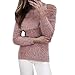 Produktbild JiaMeng Damen Solide Plüsch Pullover Jumper aus Schulter Langarm Pullover Tops Bluse