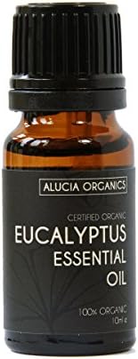 ALUCIA ORGANICSCertified Organic Eucalyptus Essential Oil 10ml - Pure, Natural, Certified Organic, Cruelty Free, Vegan, Undiluted - for Use in Aromatherapy, Massage Blends and Diffusers
