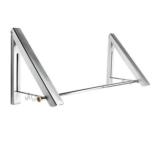KYG Faltbar Kleiderhaken Klappbarer Wand-Kleiderständer Set Folding Platzsparend Wetterfest Kleiderbügel Aluminium - 9