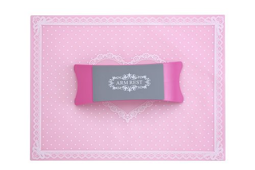 TP Plastic Nail Art Arm Rest Hand Holder Silicone Table Mat Set Home Salon Pillow Cushion Lace Dot Pad Manicure Accessories (Pink)