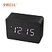 Produktbild Kreative sprachaktivierte hölzerne Uhr LED Mode Uhren faul helle Schlafzimmer Bett Uhr 10 * 7 * 4 cm,Schwarz weiß Lampe
