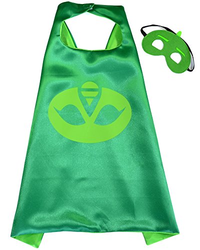 PJ Masks Gecko Pyjamahelden Grün Cape und Maske - Superhelden-Kostüme für Kinder - Kostüm für Kinder von 3 bis 10 Jahre - für Superheld Mottopartys! Spielsachen für Jungen und Mädchen - King Mungo - KMSC021