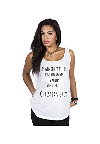 Book's Cover ofChristian Grey Débardeur Femme 50 nuances de grey Blanc M