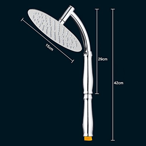 KE 360 ° Drehgelenk 15,2 cm rund Rainfall Kopfbrause Edelstahl hohe Druck Wasserspar Handbrause mit 1,5 m langen Schlauch und Halterung - 3