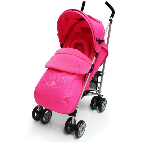 Zeta Vooom Stroller Complete with Foot Muff and Raincover (Pink Hearts and Stars)