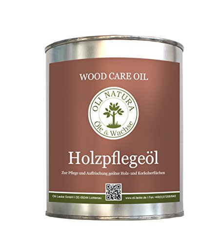 OLI-NATURA Holz-Pflegeöl für innen (geeignet für Möbel, Treppe, Parkett und Holz-Boden), 1 Liter, Farblos/natur