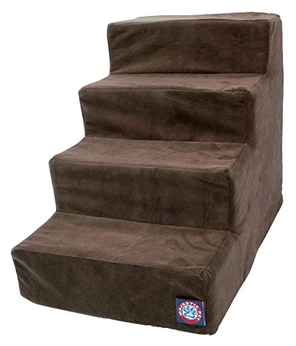 4-Step-Chocolate-Brown-Suede-Pet-Stairs-By-Products-In-Neutral-Tone