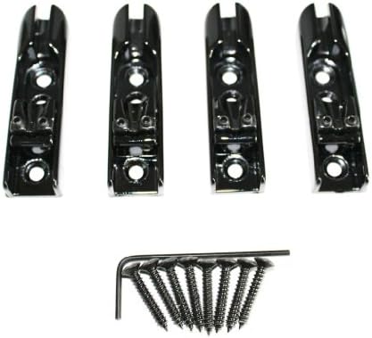 Surfing Set of 4 Single String Bass Bridges w/ Screws Wrench Black