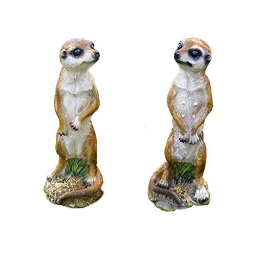 2er Set Erdmännchen 21cm Gartendeko Gartenzwerg Zwerg Deko