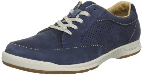 Clarks Stafford Park5, Zapatos de Cordones Derby para Hombre, Azul (Navy Nubuck), 41.5 EU
