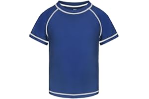 Csqtongan Jungen Schwimmshirt UV Shirt Schwimmen Top Badeshirt Kinder Kurze Ärmel Rash Guard Bademode Schnell Trocken T-Shirt