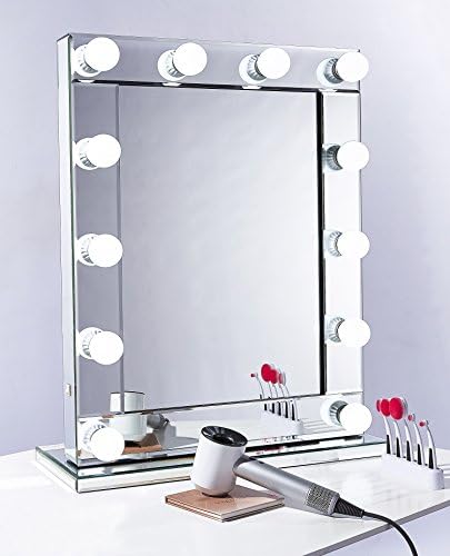 Hollywood Vanity makeup Mirror LED+USB + Dimmer Professional Mirrored Frame + 12 Bulbs