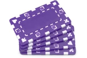 Brybelly 5 Rectangular Poker Chips - European Style Plaque (Purple)