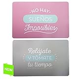 Medida: 43X28 CM Individual plastico con frases originales Pack 12 piezas