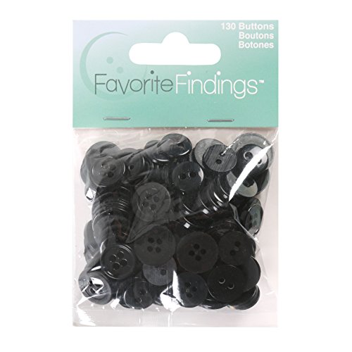 Favorite Findings Assorted Buttons for Arts and Crafts, Black