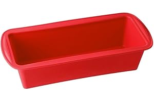 Dr. Oetker 1265 Moule silicone, moule a gateau, moule a cake, moule a cake silicone, moule en silicone, moule pain de mie, Silicone, Rouge, 24 x 10 x 7,5 cm