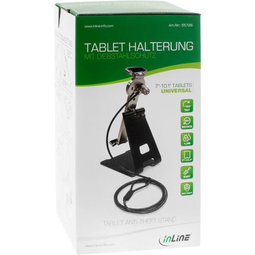 InLine Universal Tablet Halterung mit Sicherheitsschloss und Schlüssel - 3