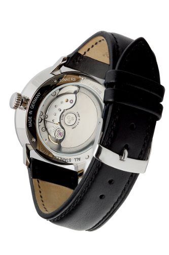 Junkers Men's Automatic Watch with Black Dial Analogue Display and Black Leather Strap 60602