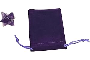 PANDIUI23 Naturstein in Form eines sechszackigen Sterns, Merkaba, heiliger Schutz, Meditation, Energiegenerator, Heilung, Chakren, 2,5 cm (Amethyst)