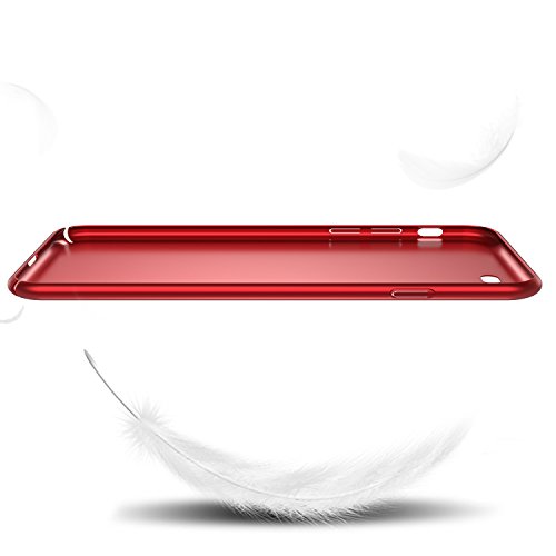 iPhone 7 Case, iPhone 8 Case, TORRAS Ultra-Thin Case with [Tempered Glass Screen Protector], Simple Stylish Fully Protective Matt Cover for Apple iPhone 7 (2016) / iPhone 8 (2017) - Lucky Red.